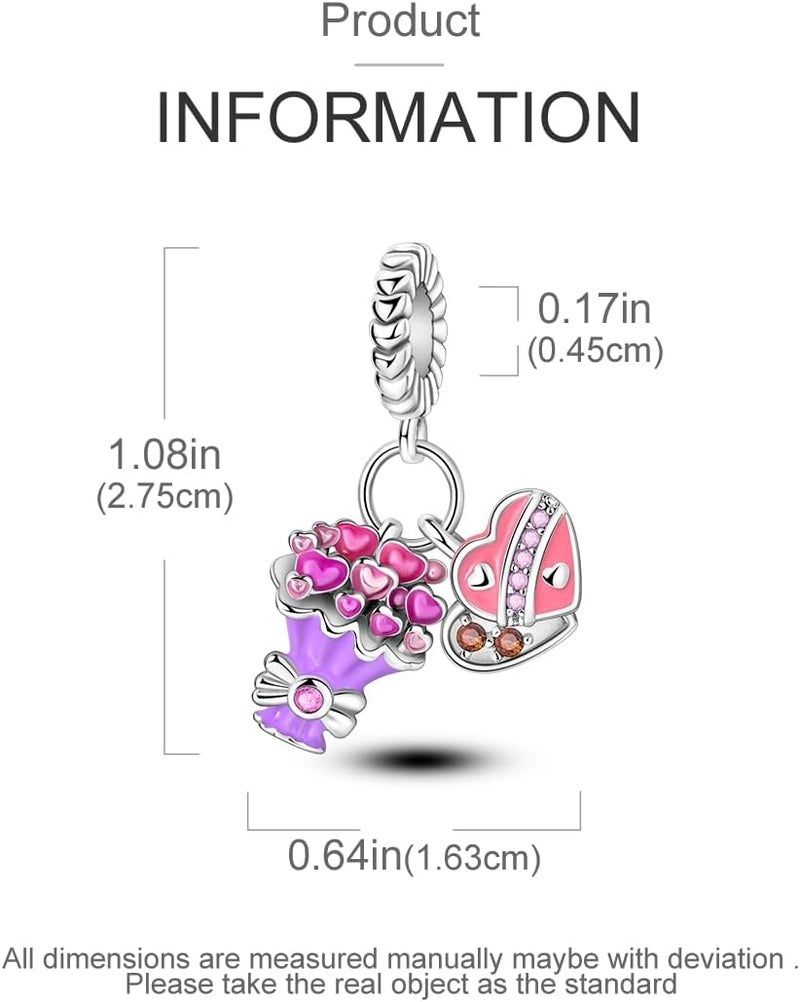 MULA 925 Sterling Silver Charms for Bracelets and Necklaces Lipstick and Bag Dangle Pendants Tower Camera Beads Jewelry Charms for Women - Image 3